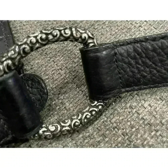 Brighton Cher Collection Black Croc Patent Leather Shoulder Tote - Picture 9 of 9